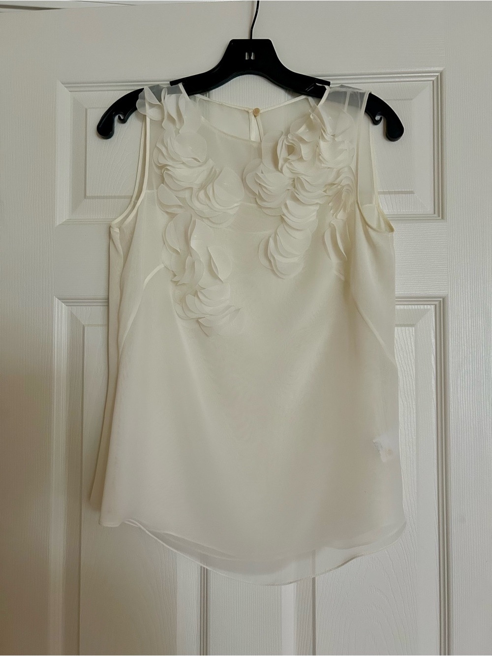 Akris Cream Floral Appliqué Sleeveless Camisole - Picture 4 of 5